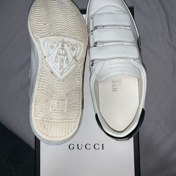 Gucci Ace Interlocking GG Leather 3 Strap Sneakers - Picture 4 of 8